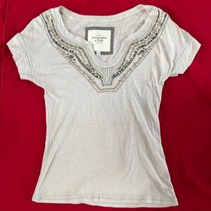 Abercrombie & Fitch beaded embroidered T